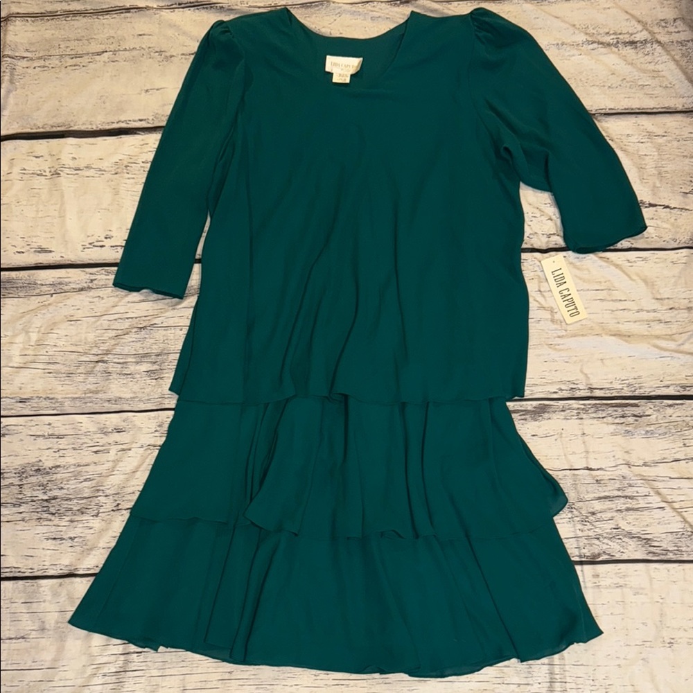 Teal Layered Dress Size 30W New